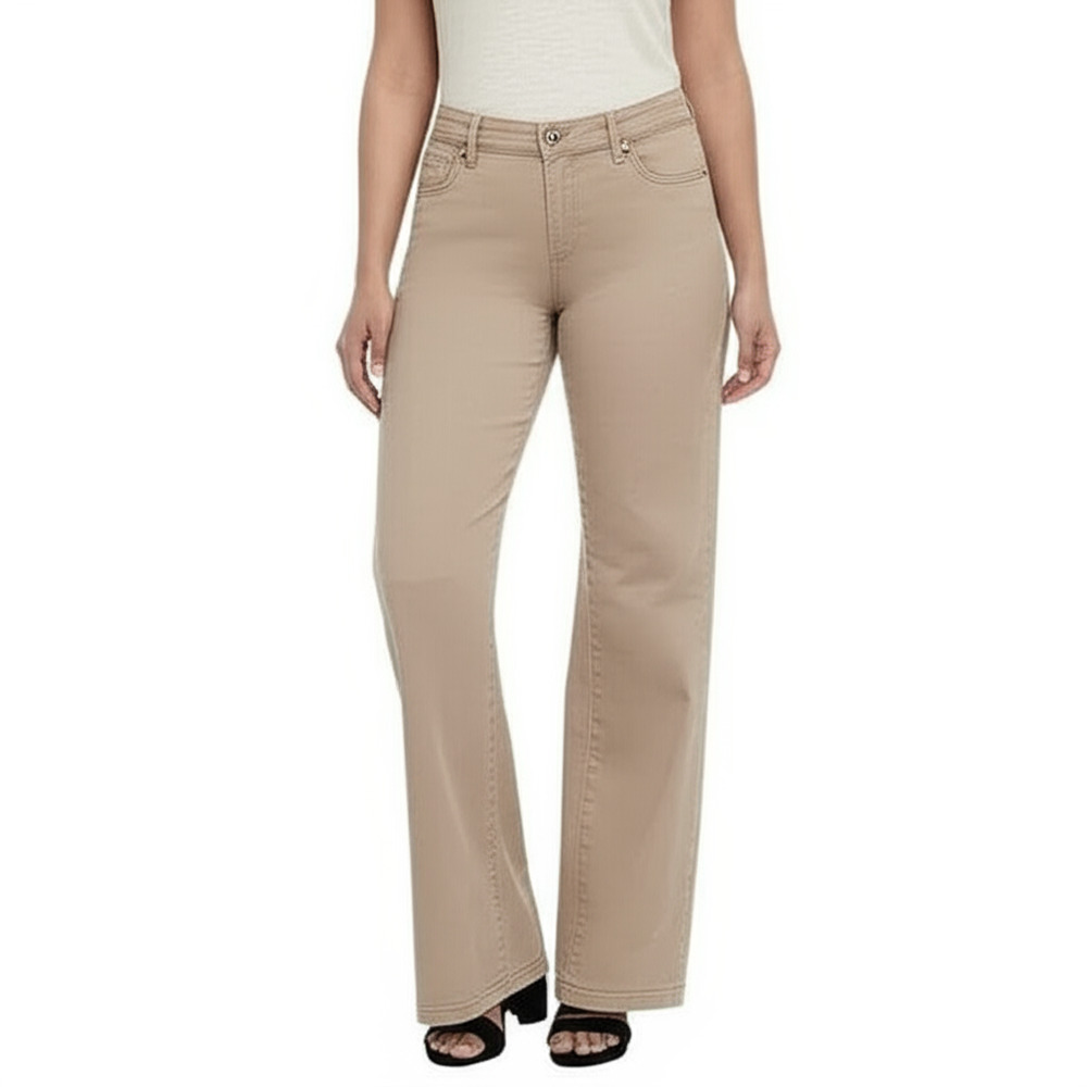 Kut From The Kloth Womens Tan High Rise Straight Leg Denim‎ Casual Size 20